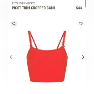 NWT Skims Picot Trim Cropped Cami (Ruby)